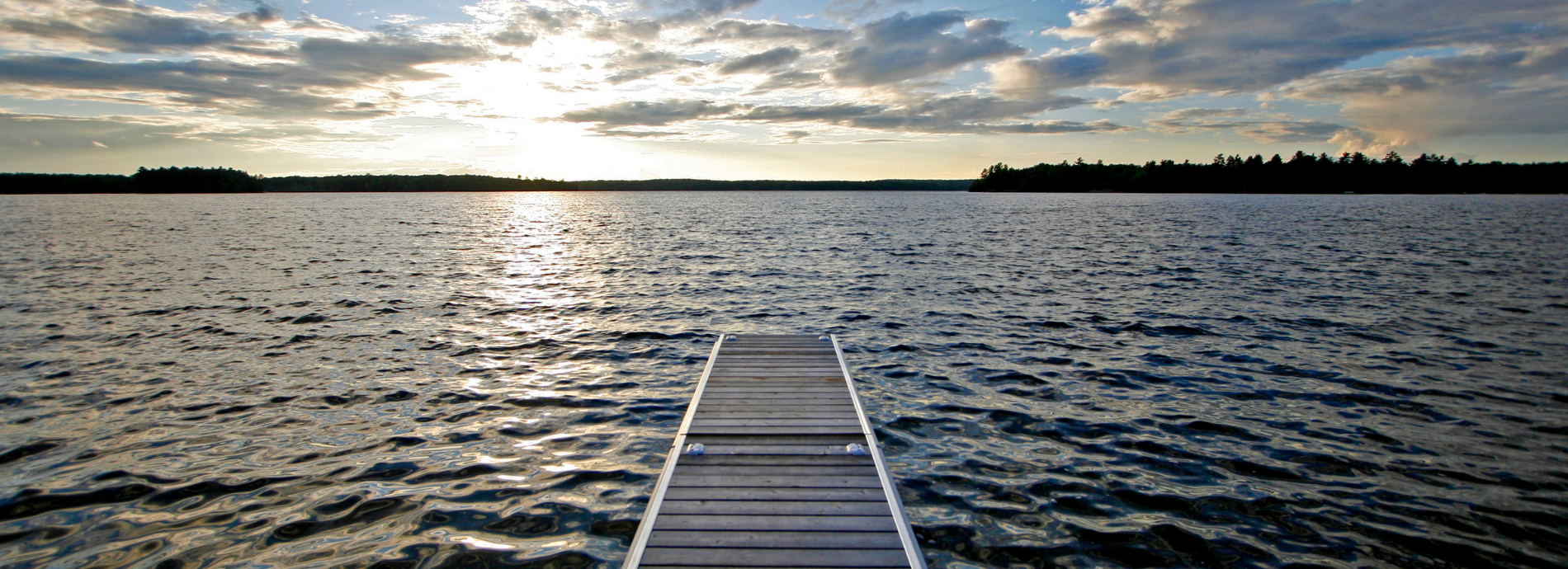 dock extending into a lake
