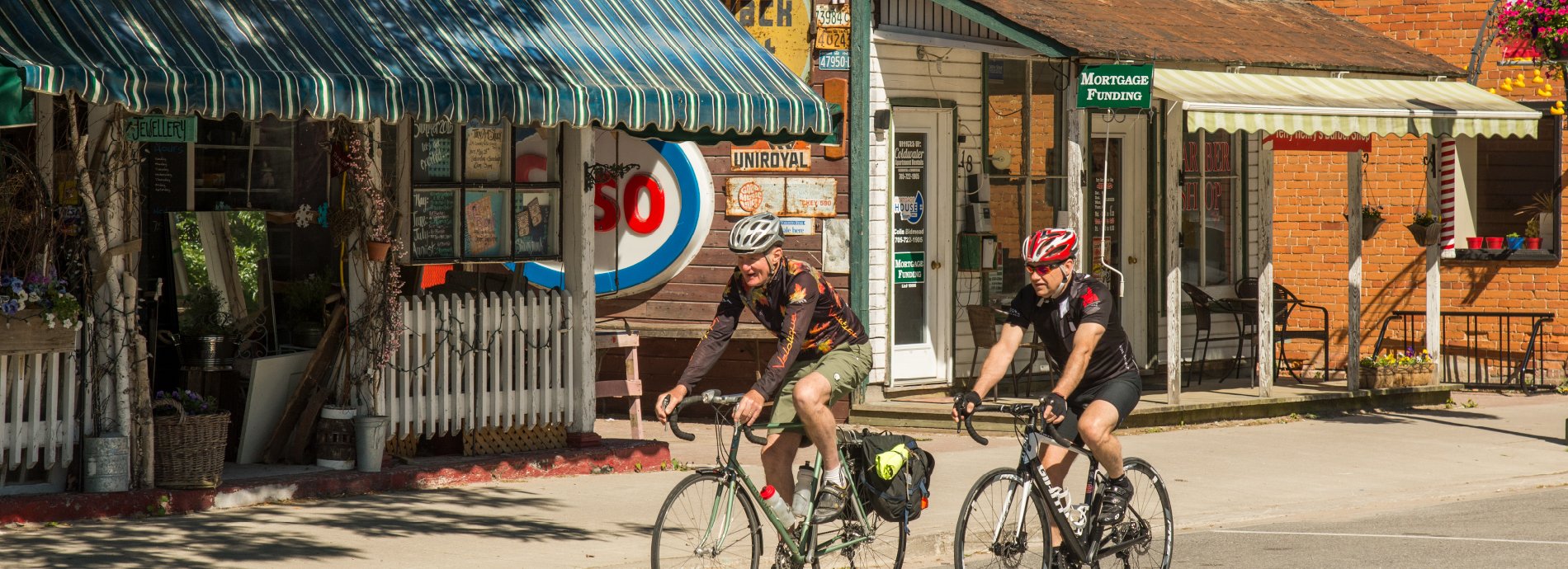 two cyclists in downtown Coldwater